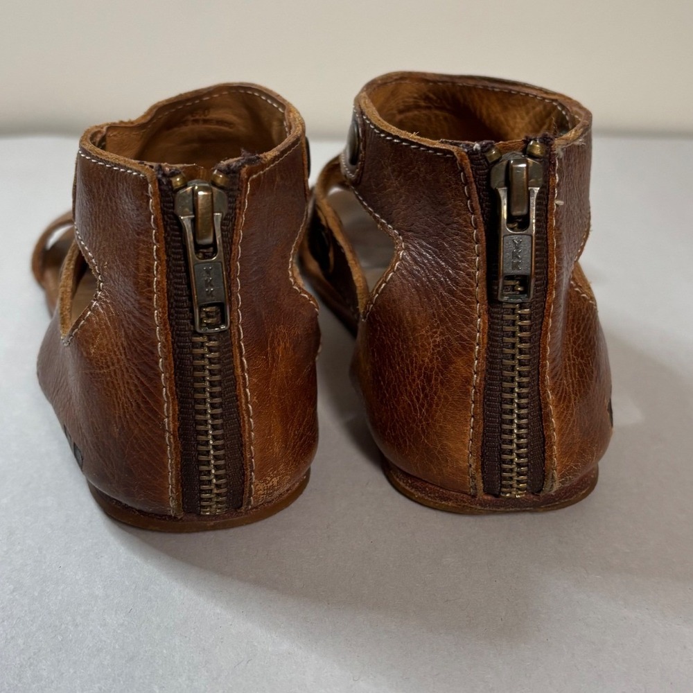 Bed Stu Womens Brown Soto Leather Sandals Size 6 Boho Gladiator Rustic Flats - Picture 3 of 12